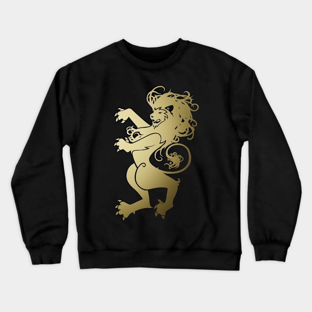 Rampant Lion in Gold Crewneck Sweatshirt by graphicfire